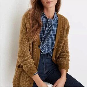 Madewell Bird's Eye Maysfield Cardigan, L